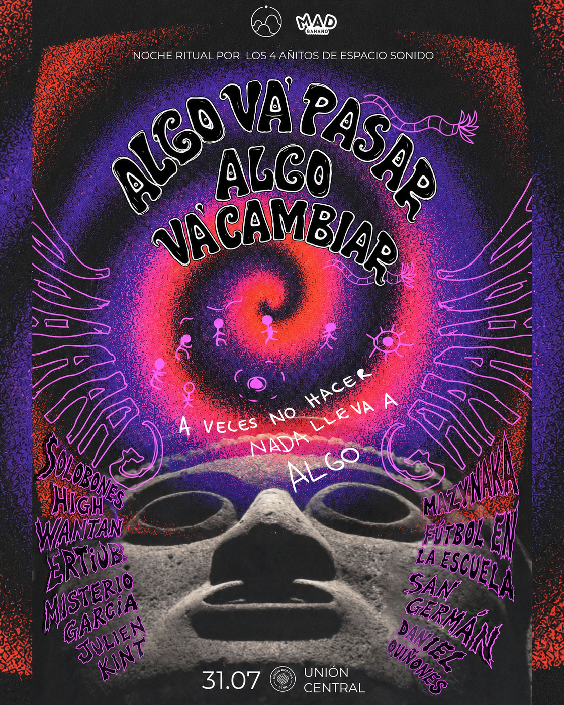 “Algo va’ pasar, algo va’ cambiar; a veces no hacer nada lleva a algo”: noche ritual por el IV aniversario de Espacio Sonido